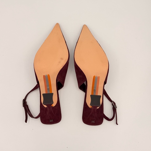 Sam Edelman ODETTE CAP TOE SLINGBACK PUMP in Parisian Plum Suede | LIKE NEW - Picture 12 of 12